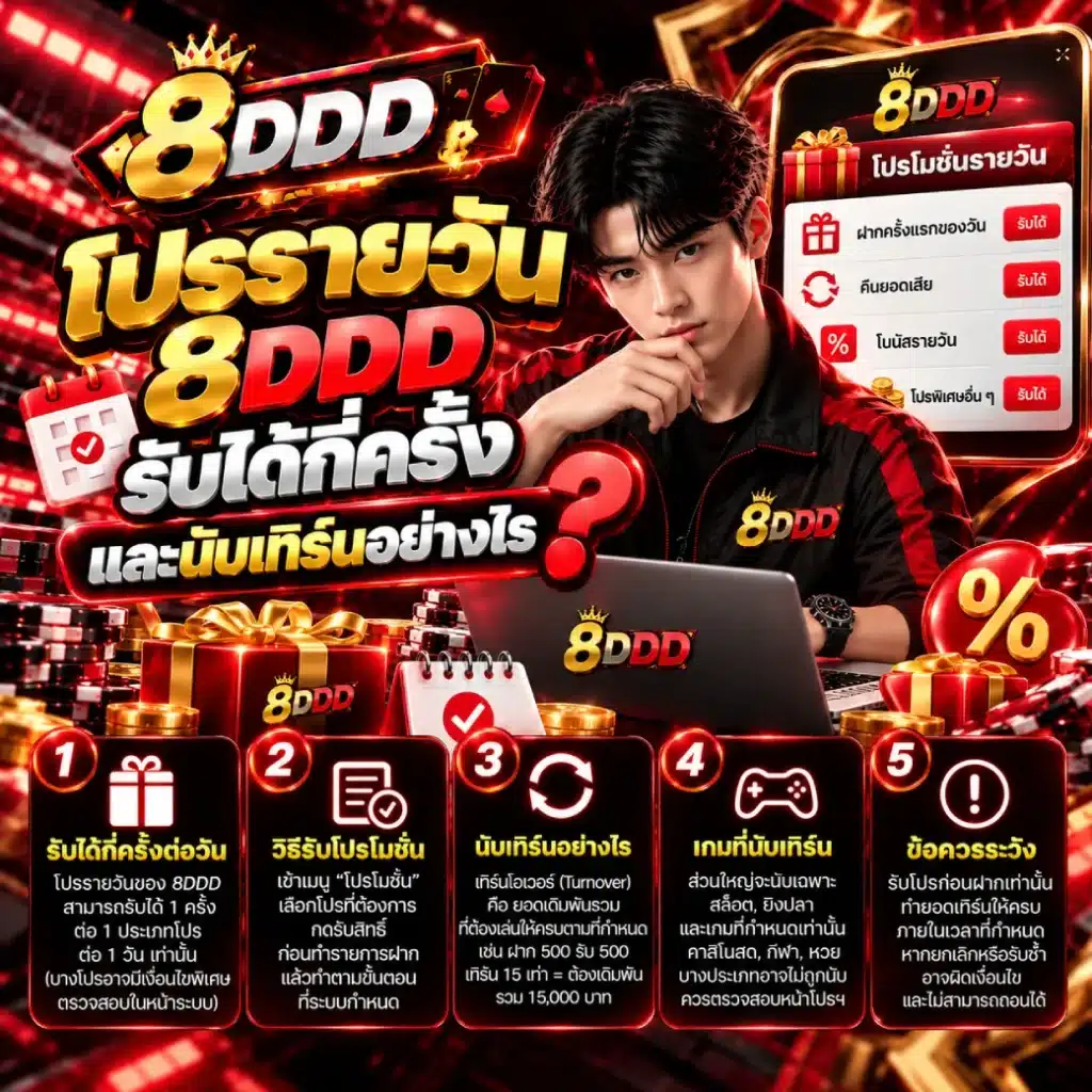 โปรรายวัน 8DDD รับได้กี่ครั้ง